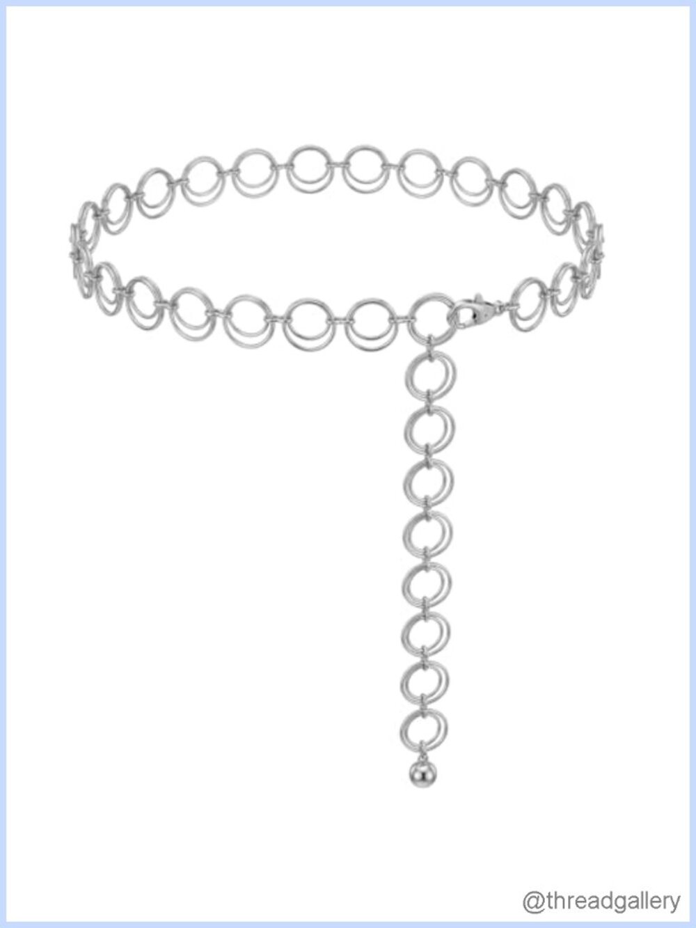 Stainless Steel Silver Chain Belt O-Ring Waist Chain Adjustable
